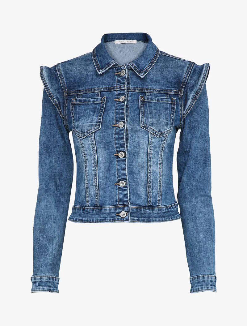 Gestylde schoudervest van jeans - Blauw denim
