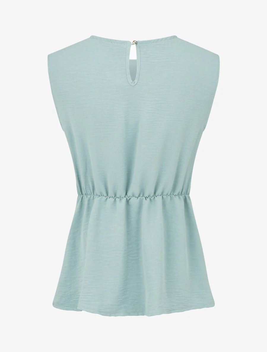 Getailleerd top met decoratieve gesp - Lichtblauw - Image 2
