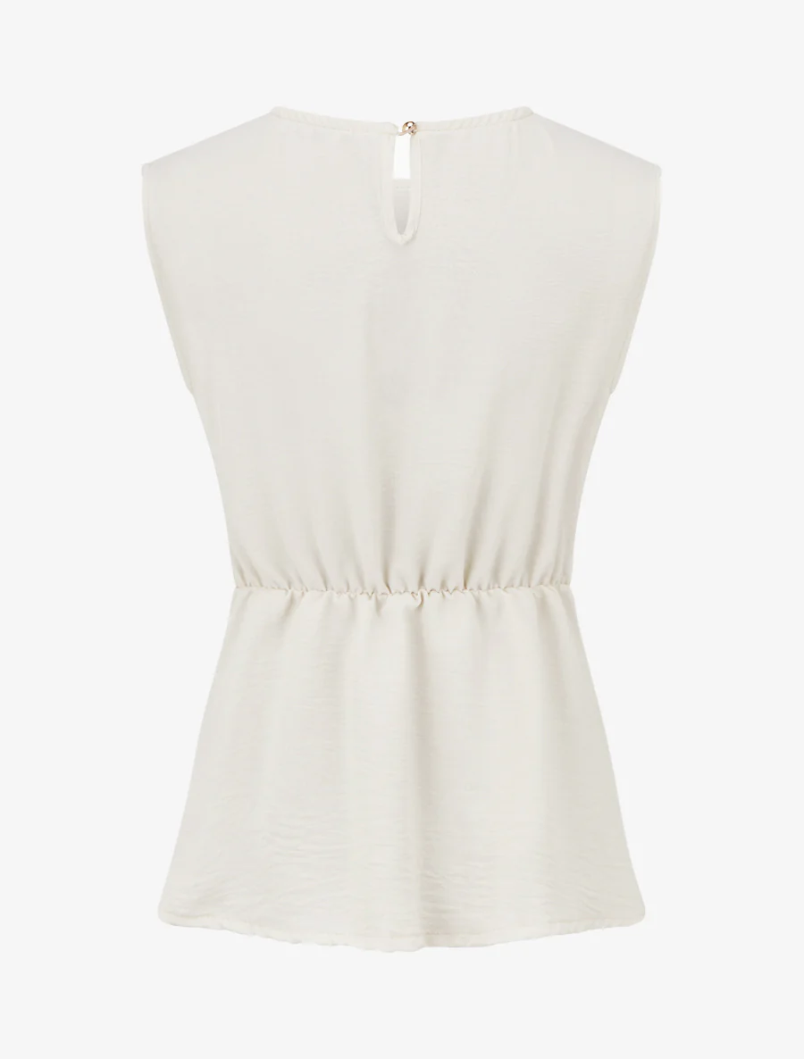 Getailleerd top met decoratieve gesp - Beige - Image 2