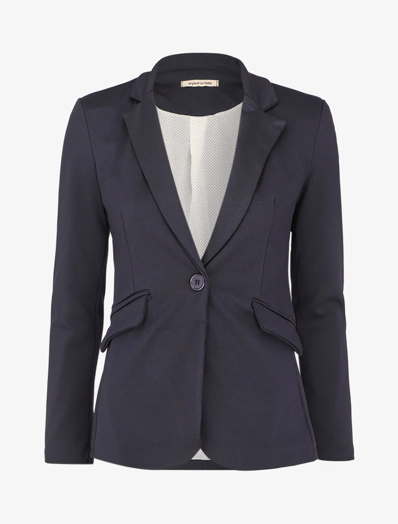 Getailleerd blazer met één knoop - Marineblauw