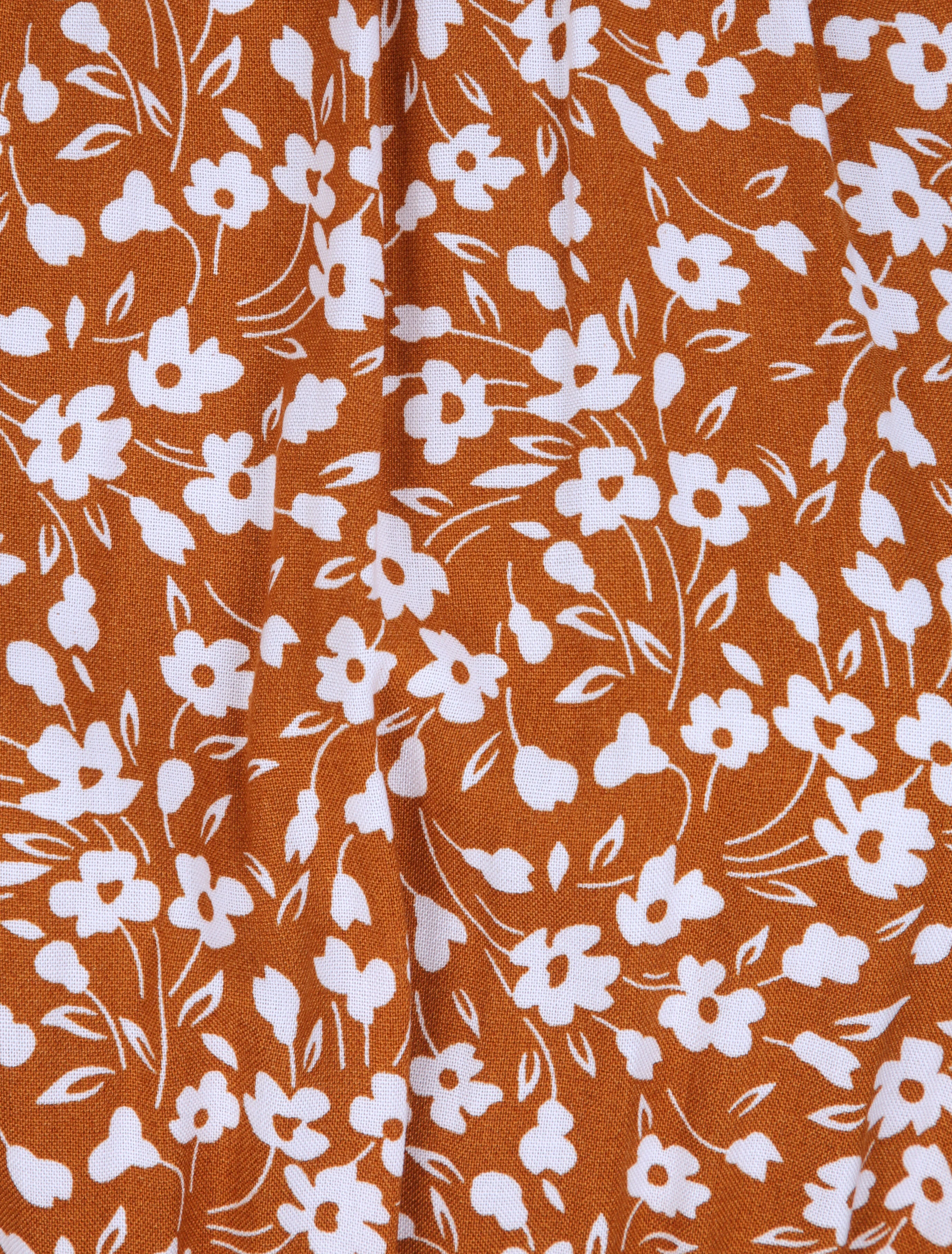 Getailleerde bloemenprint jurk met Amerikaanse kraag - Camel - Image 3
