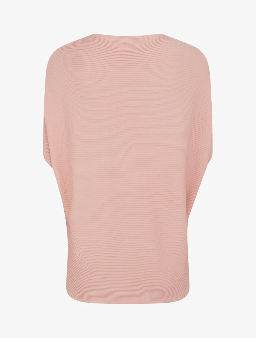 Getextureerde top met korte mouwen - Roos - Image 2