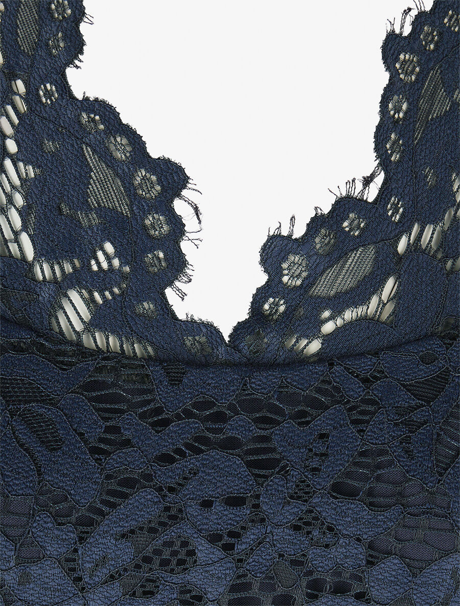 Gevoerde kanten body - Marineblauw - Image 3