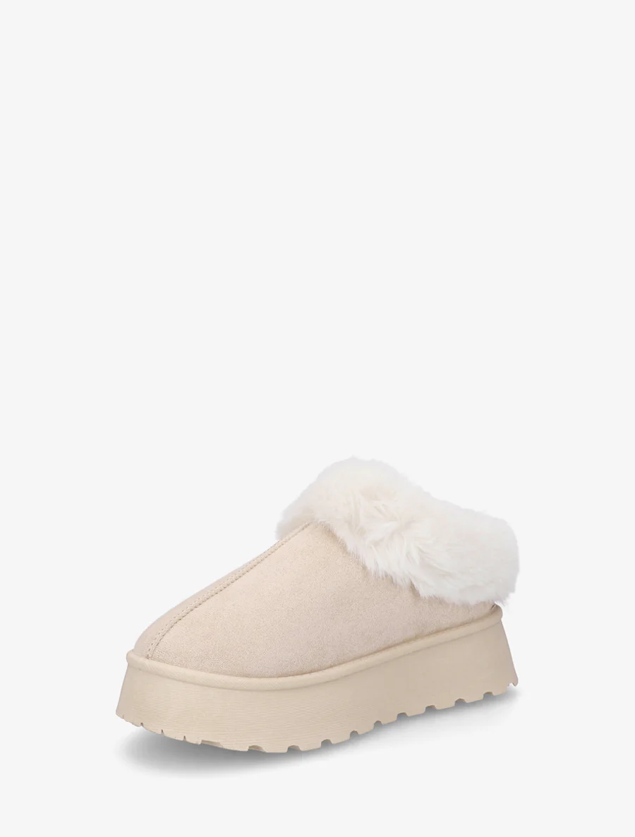 Gewatteerde muiltjes met dikke zool - Beige - Image 3