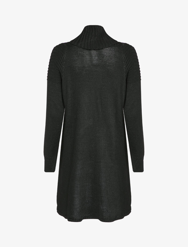 Halflang vest met sjaalkraag - Zwart - Image 2