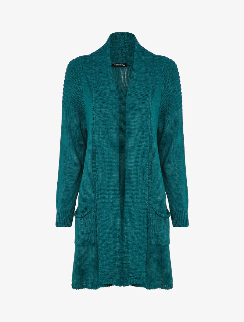 Halflang vest met sjaalkraag - Eendblauw