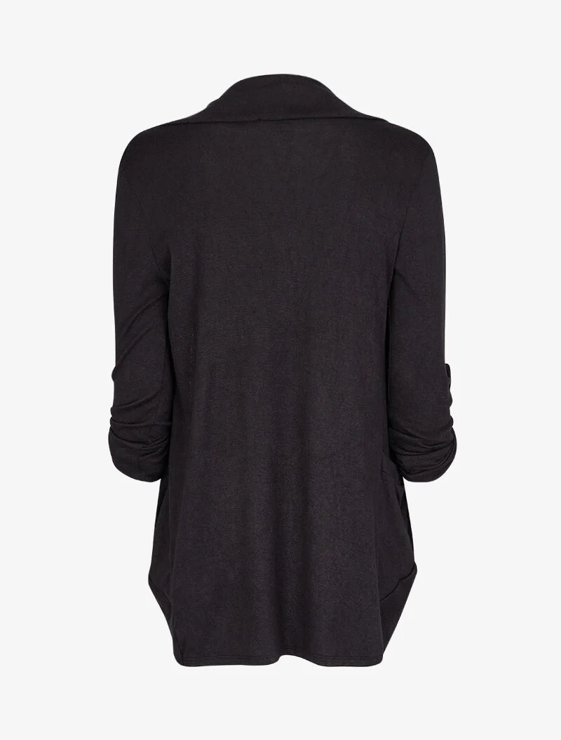 Shawl kraag vest - Zwart - Image 2