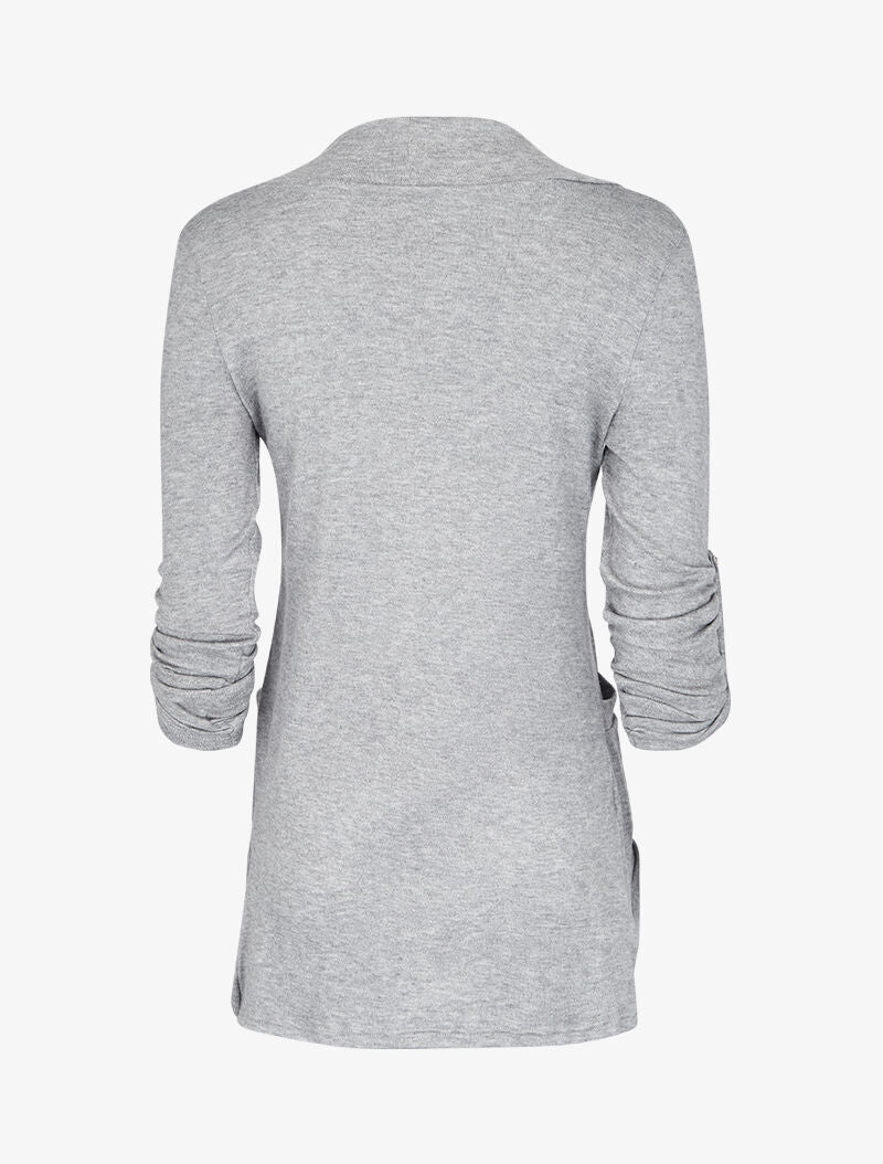 Sjaalkraag vest - Gemêleerd grijs - Image 2
