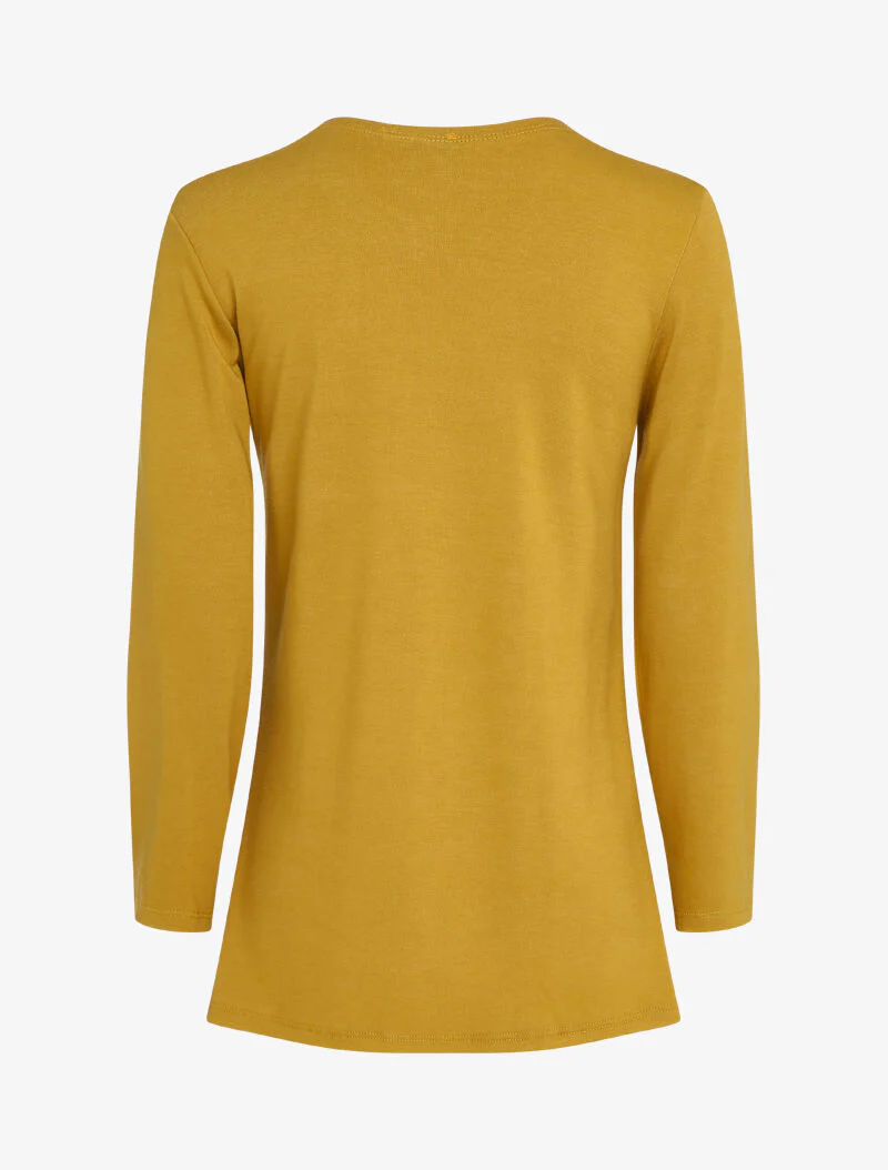Vloeiende gilet met asymmetrische panden - Mosterdgeel - Image 2