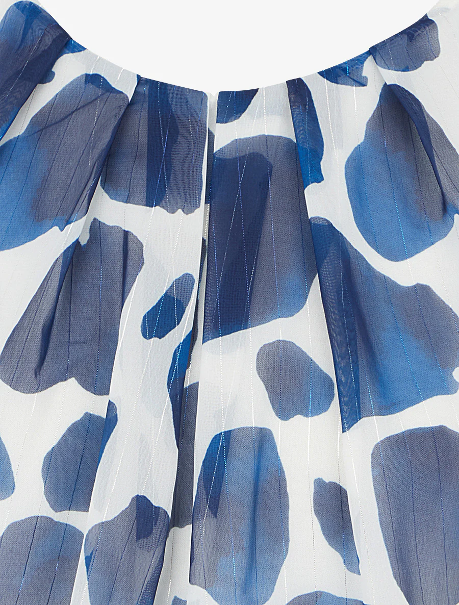 Giraffeprint top met iriserende strepen - Marine - Image 3