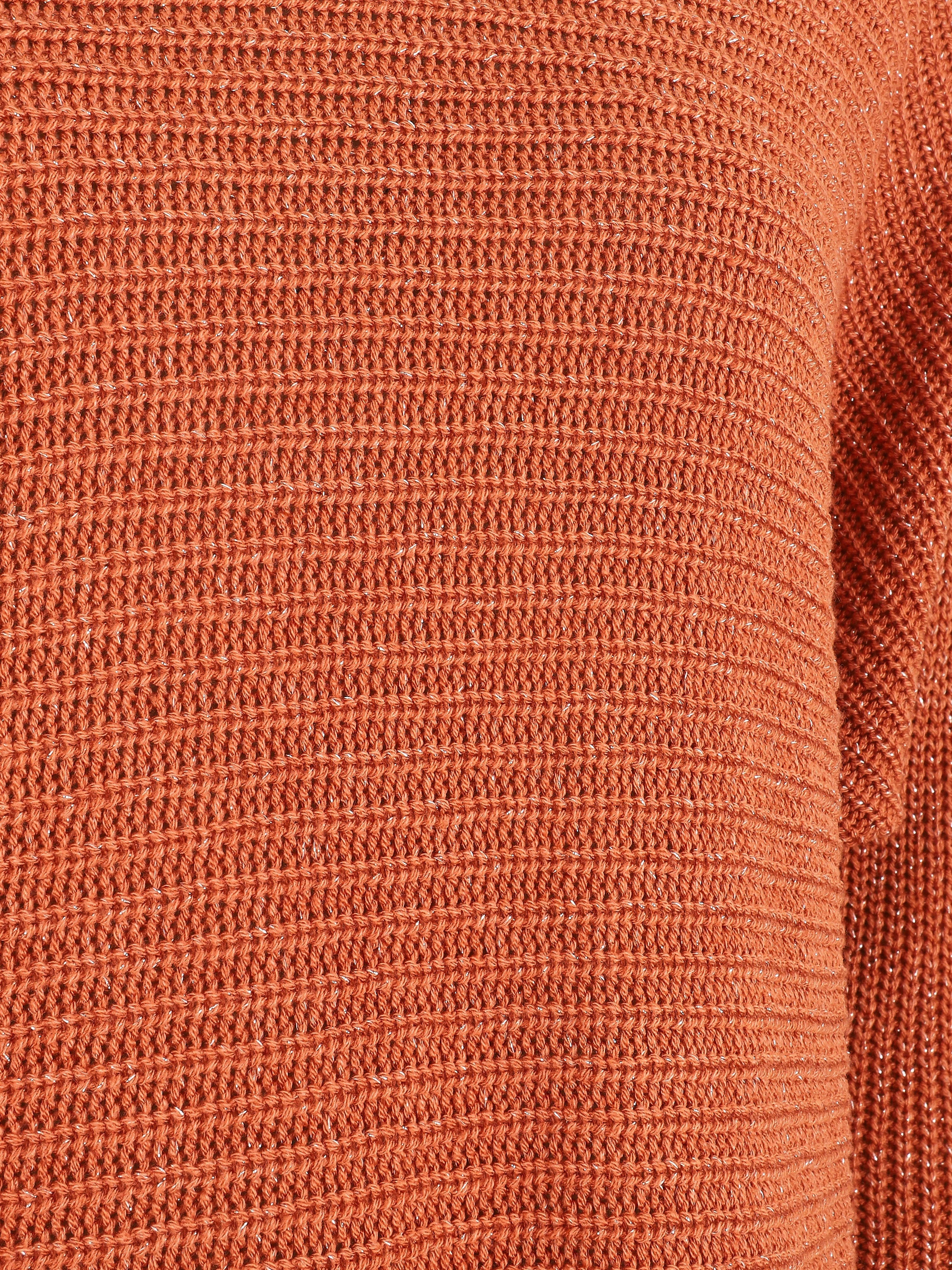 Glanzende boot-hals trui - oranje - Image 3