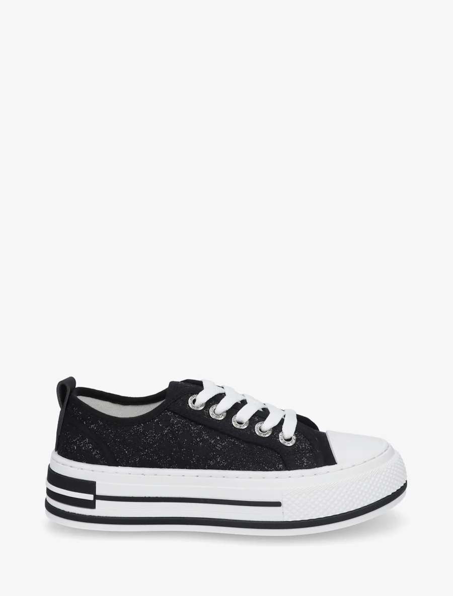 Glitter kant sneakers - Zwart
