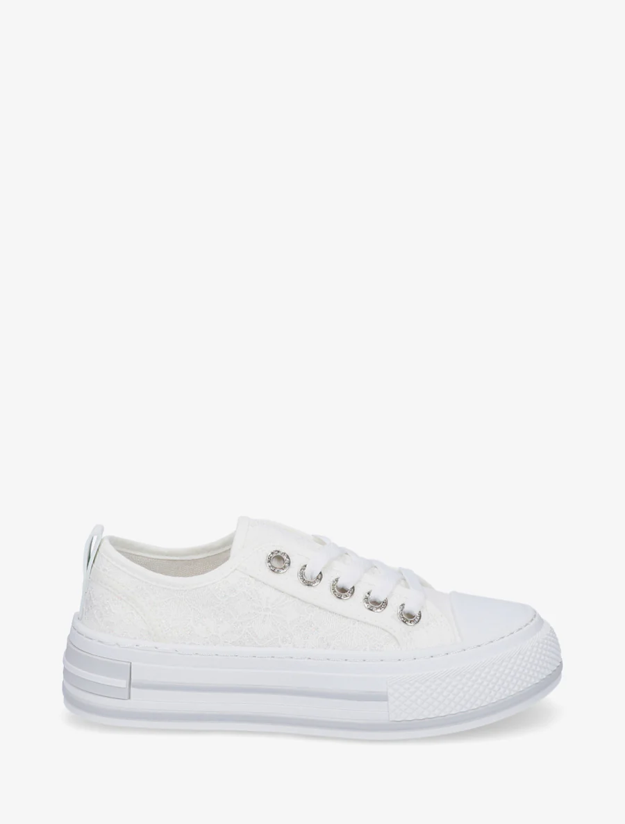 Glitter kant sneakers - Wit