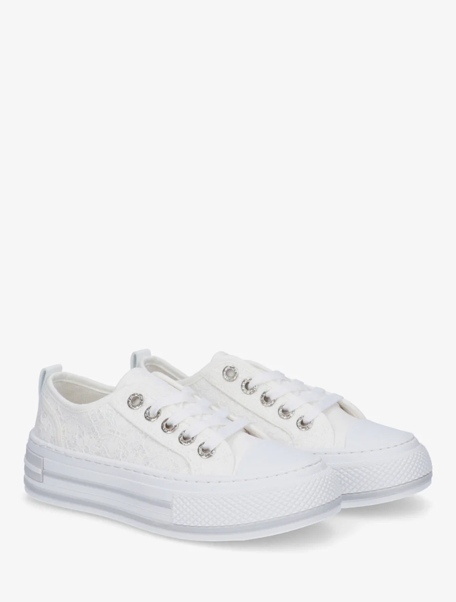 Glitter kant sneakers - Wit - Image 4