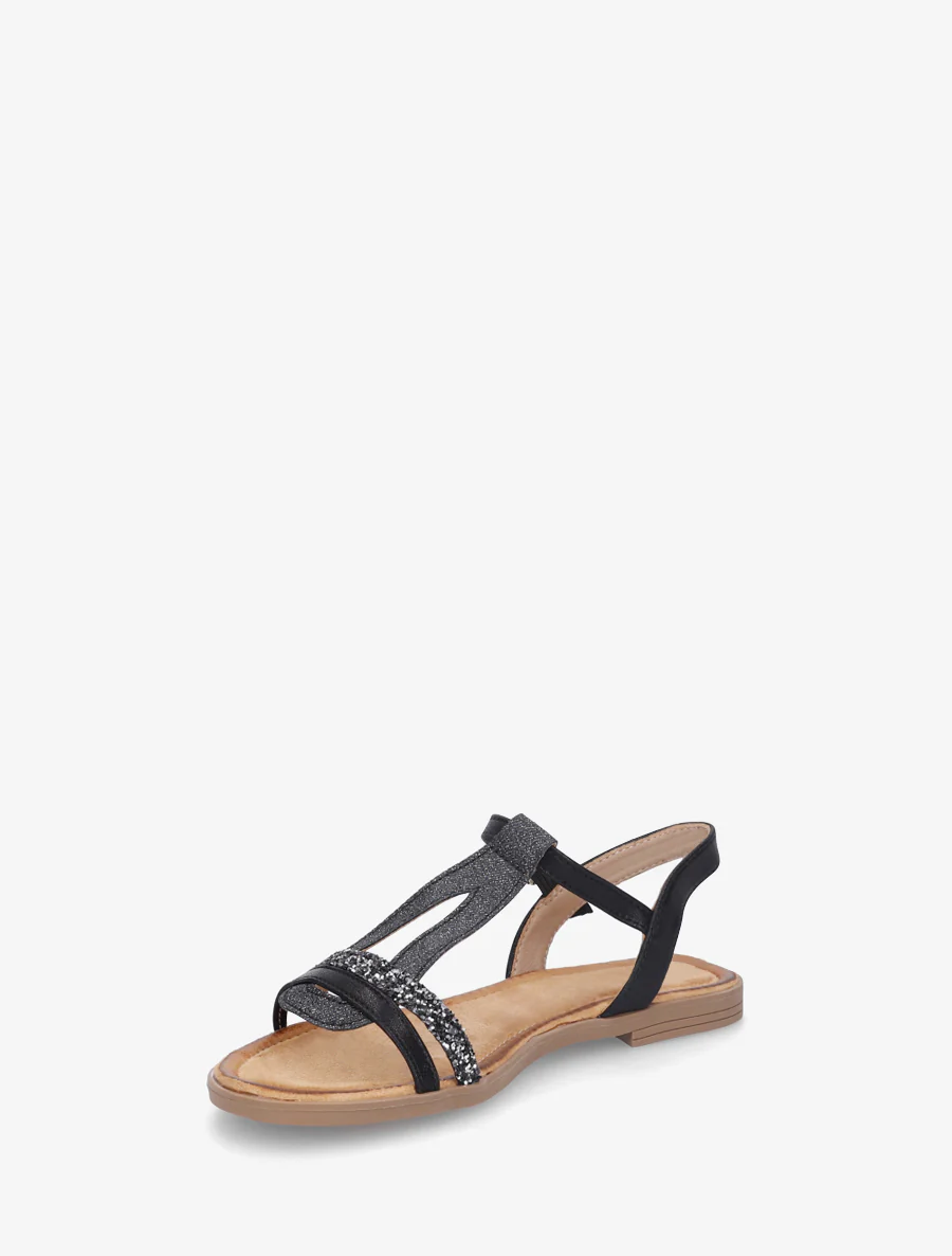 Glitter T-riem sandalen - Zwart - Image 3