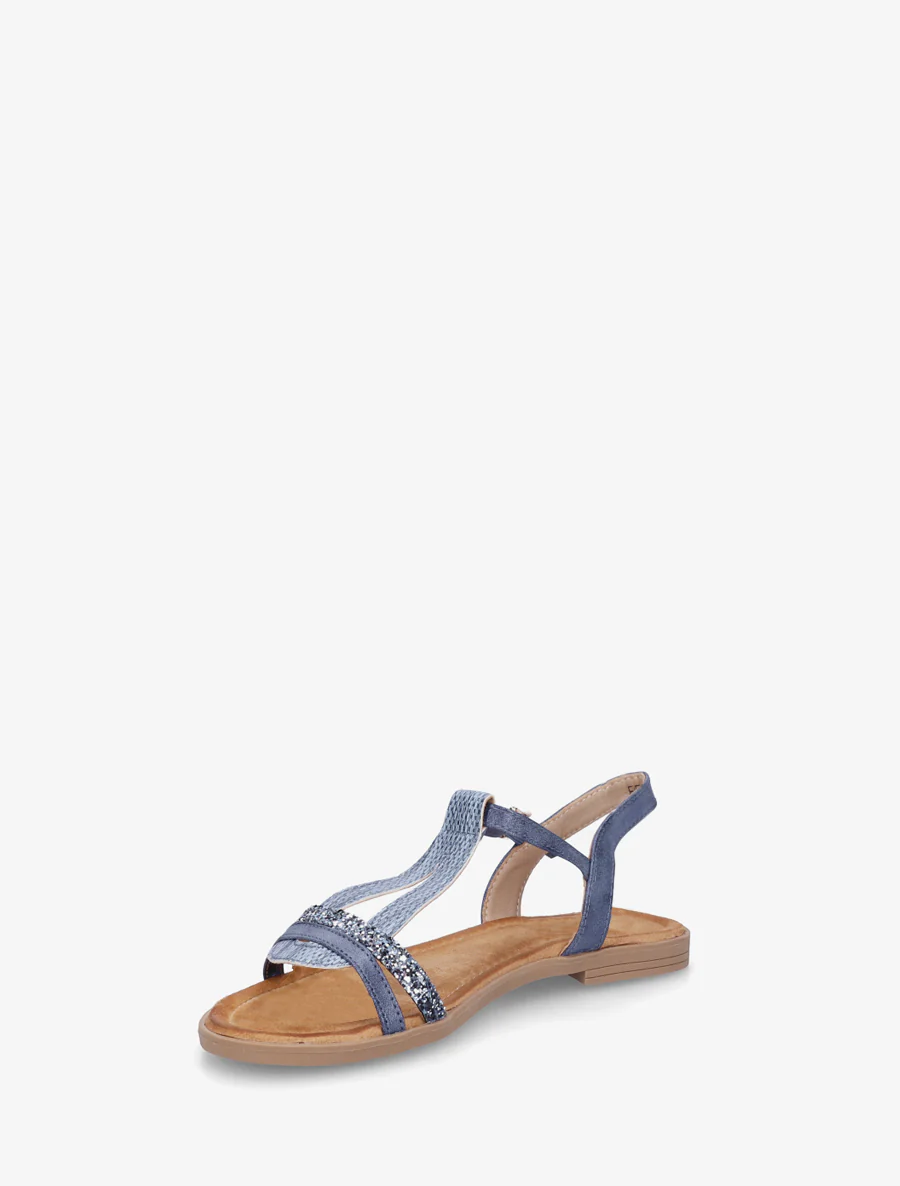 Glitter T-riem sandalen - Blauw - Image 3