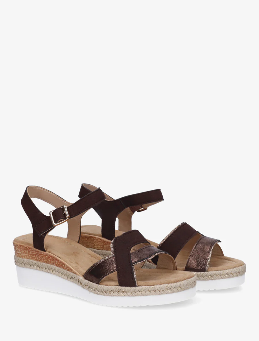 Glitterende fantasieband sleehaksandalen - Bruin - Image 4
