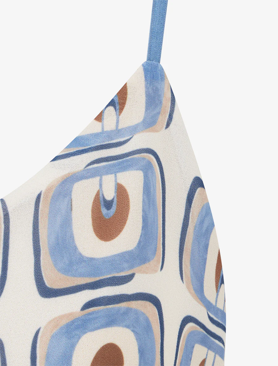 Grafisch bedrukt knoopvest - Lichtblauw - Image 3