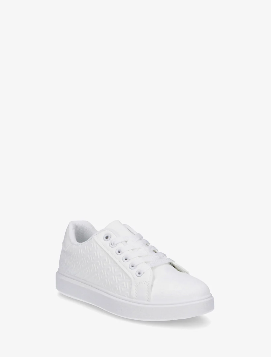 Grafisch bedrukte platte sneakers - Wit - Image 2