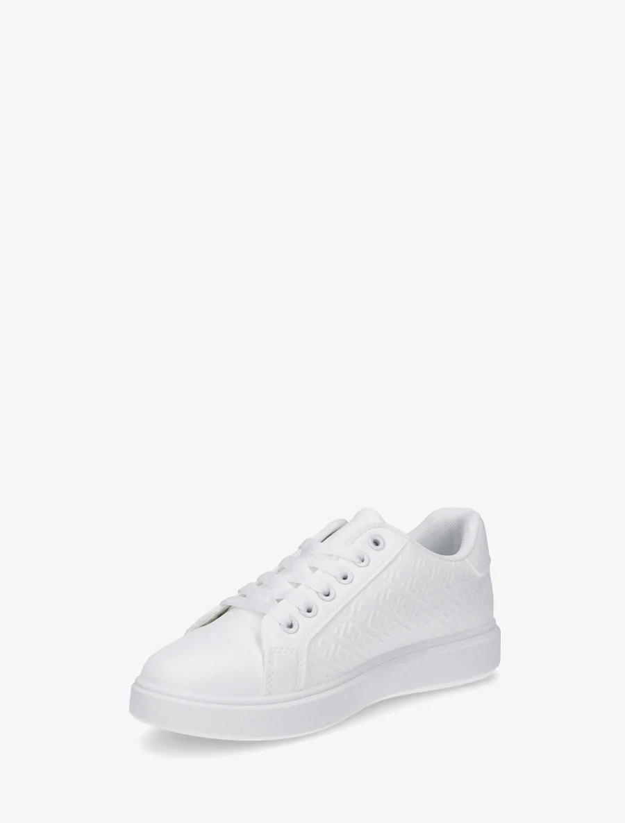 Grafisch bedrukte platte sneakers - Wit - Image 3