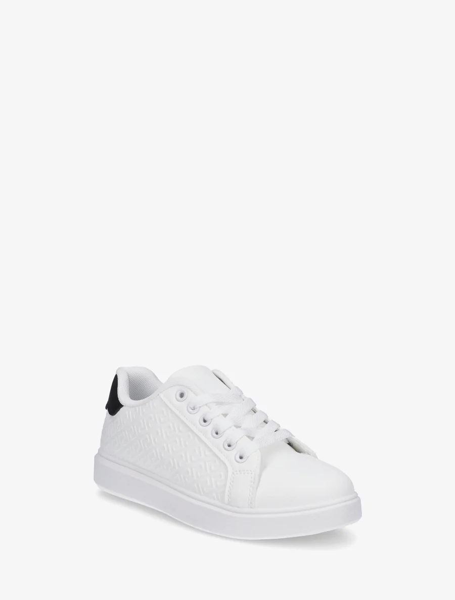 Grafisch bedrukte platte sneakers - Zwart - Image 2