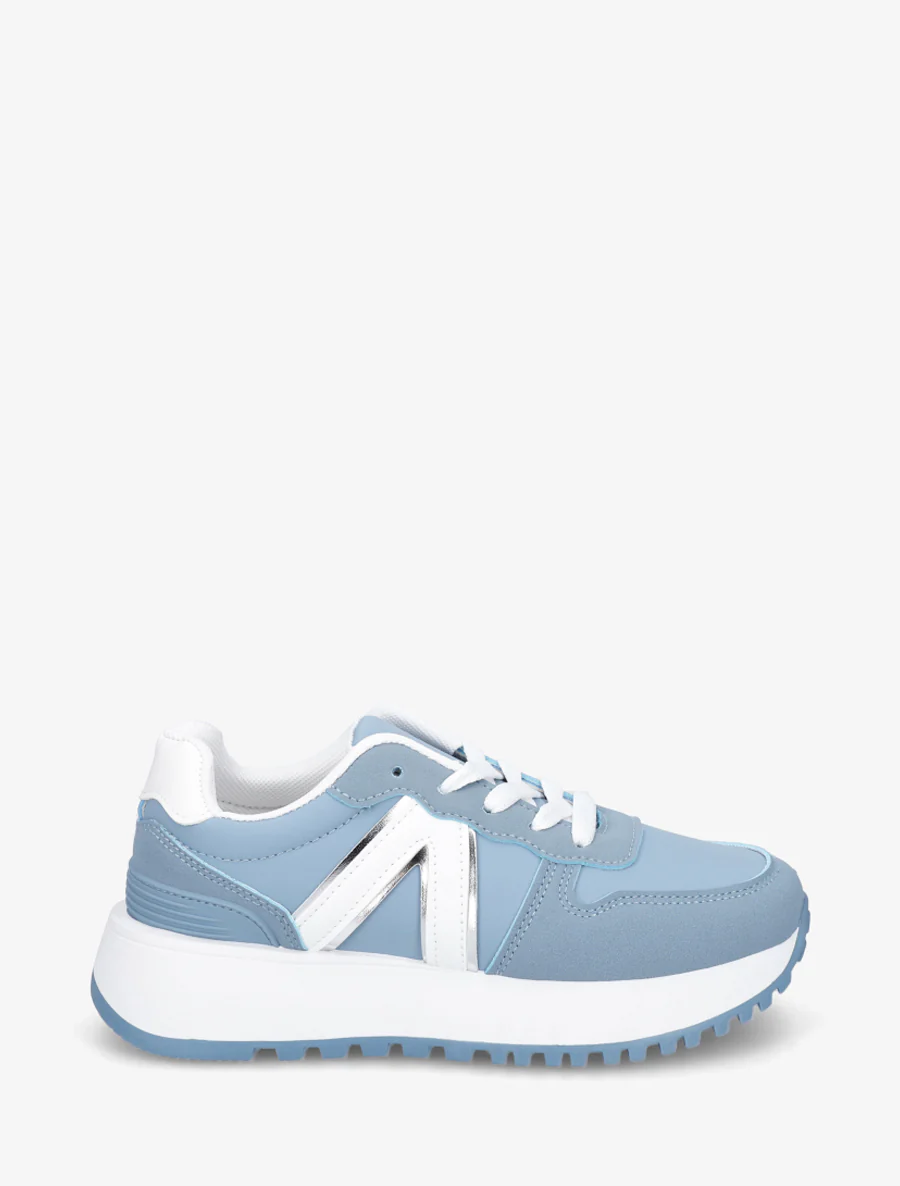 Grafische inzetstukken sneakers - Lichtblauw