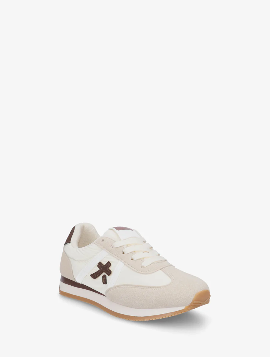 Grafische inzetstukken sneakers - Beige - Image 2