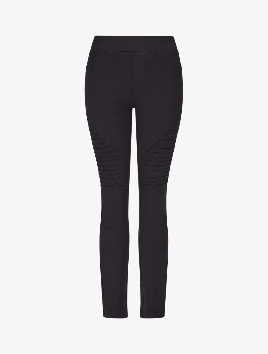 Grote legging in bikerstijl - Marineblauw