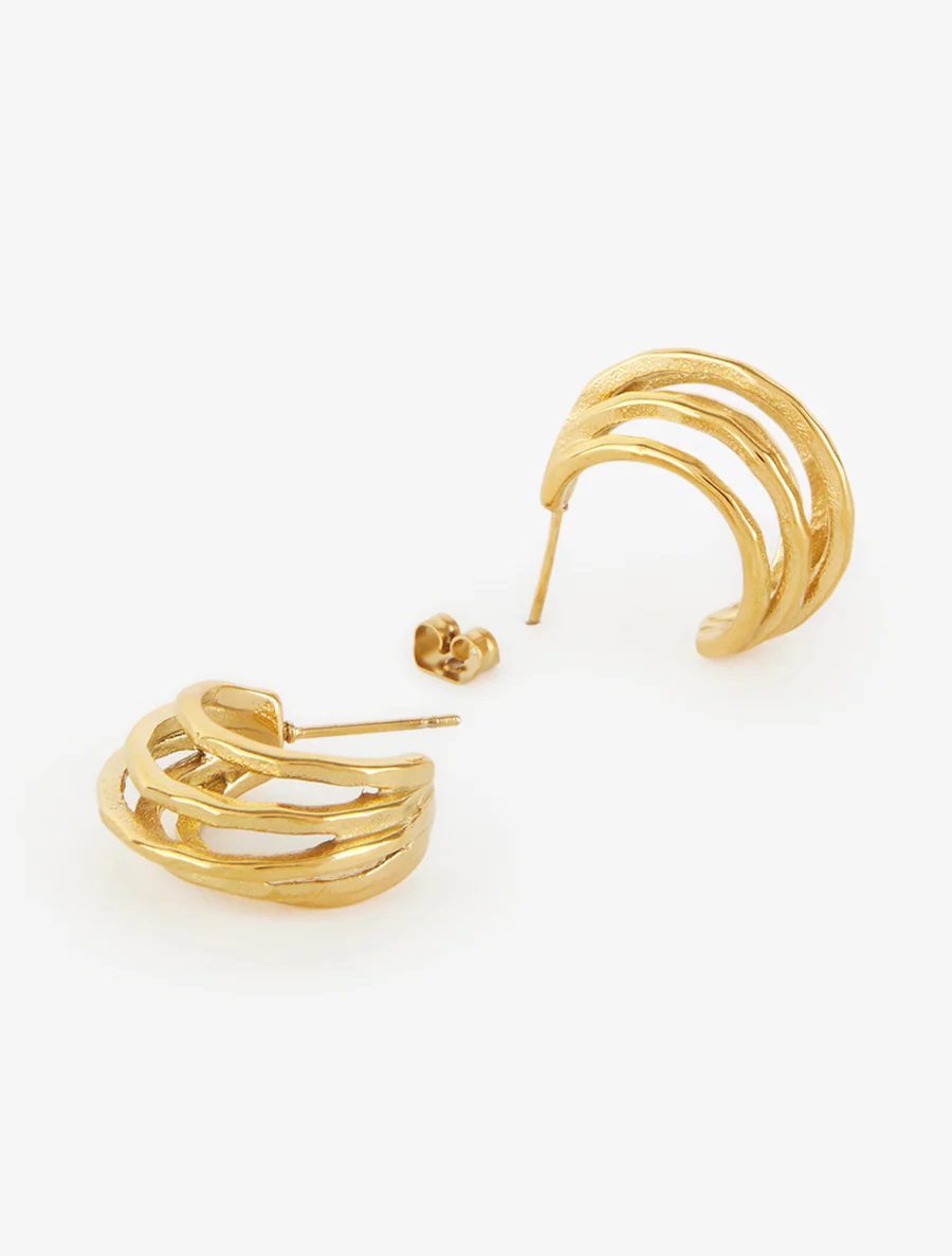 Half-creolen met meerdere rijen - Goud - Image 3