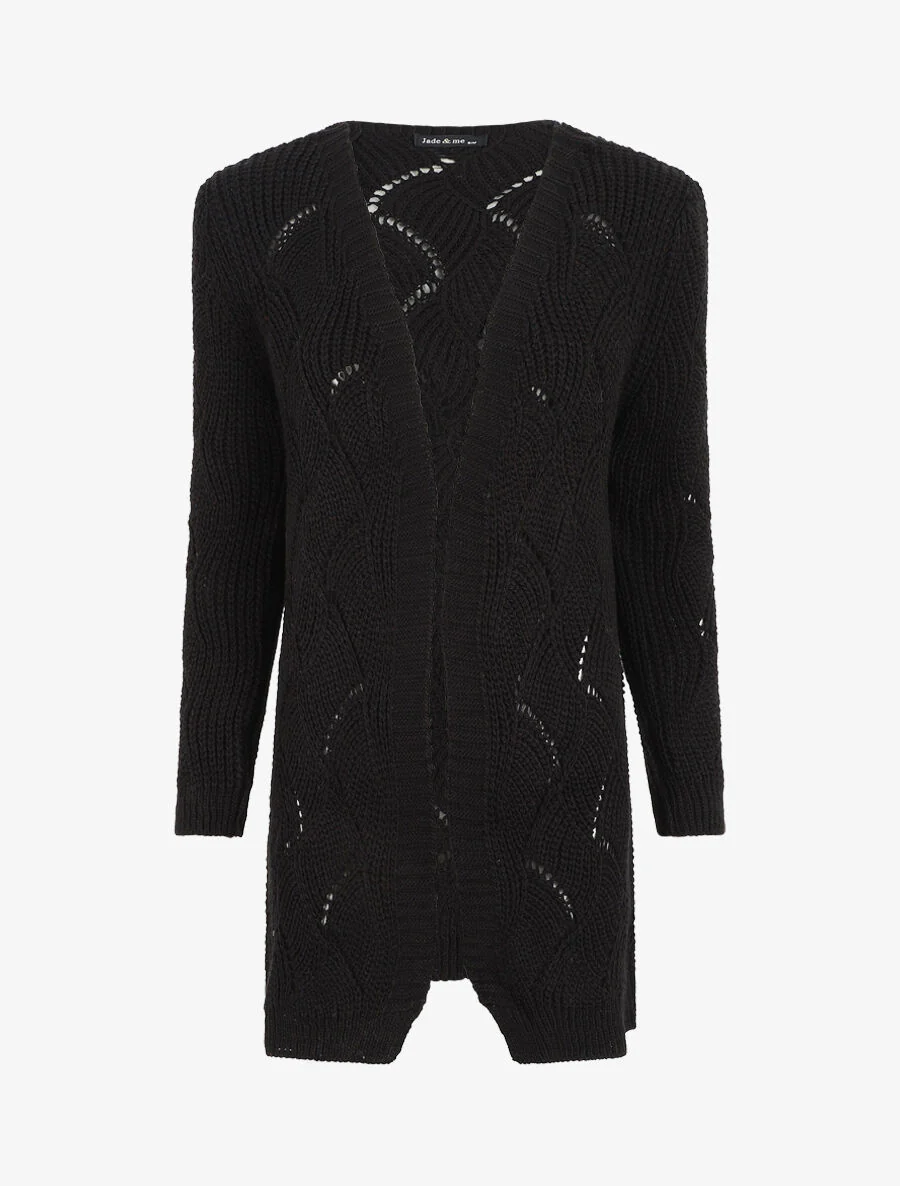 Halflang klassiek geribd vest - zwart