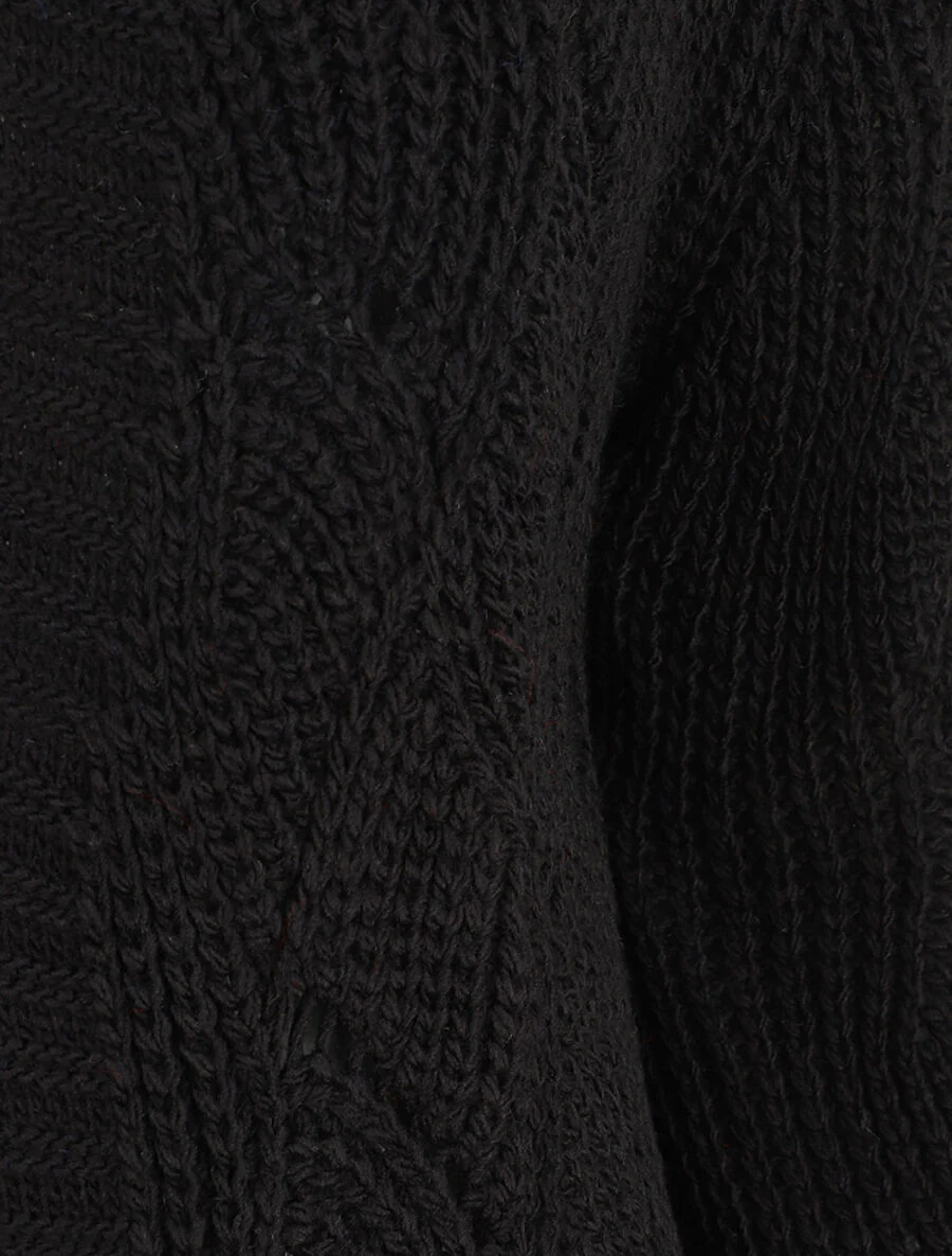 Halflang klassiek geribd vest - zwart - Image 3