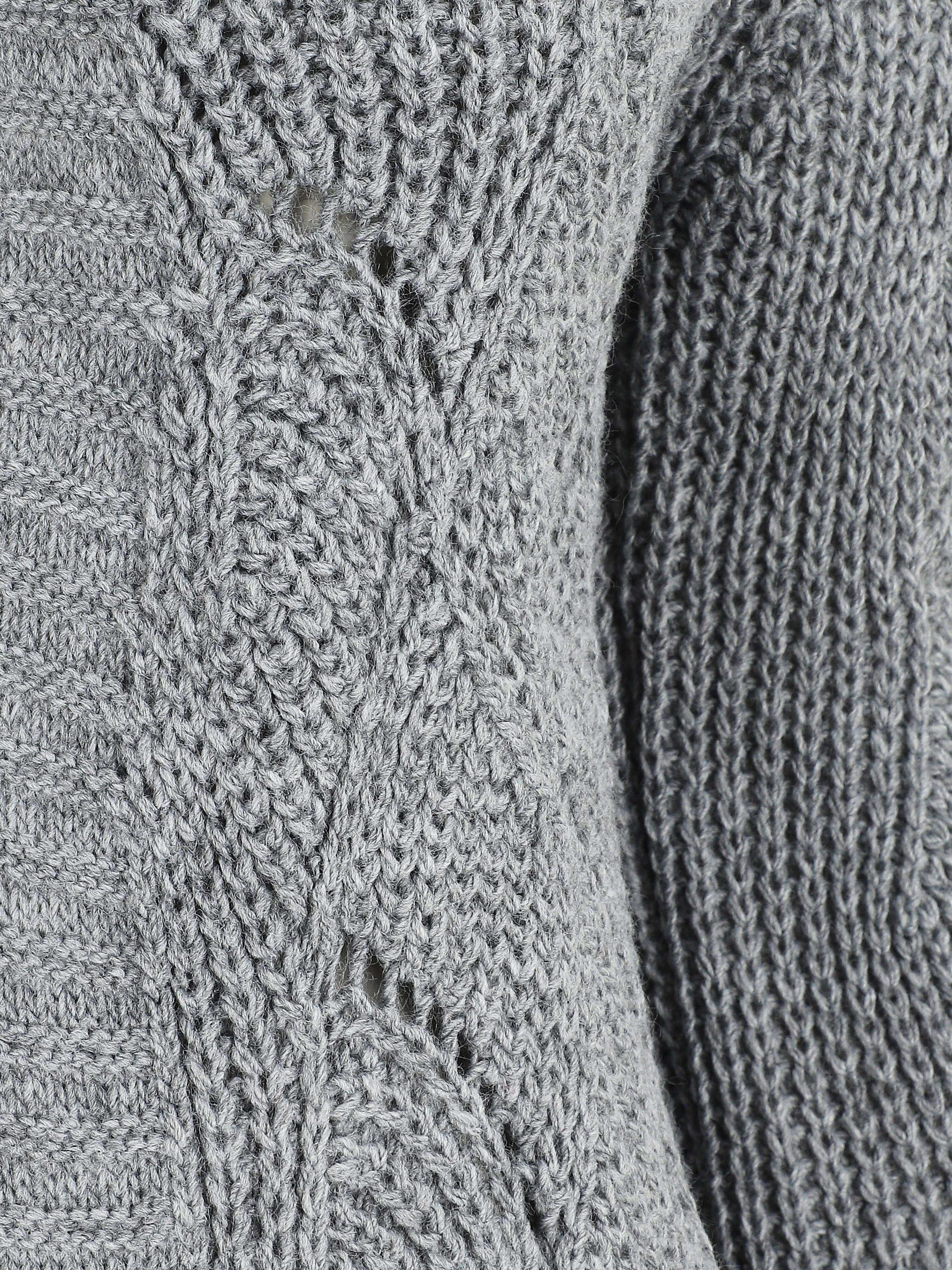 Halflang klassiek geribd vest - grijs - Image 3