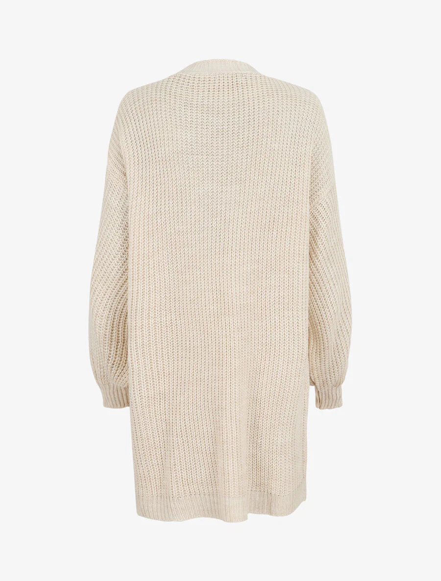 Halflang vest met ballonmouwen - Beige - Image 2