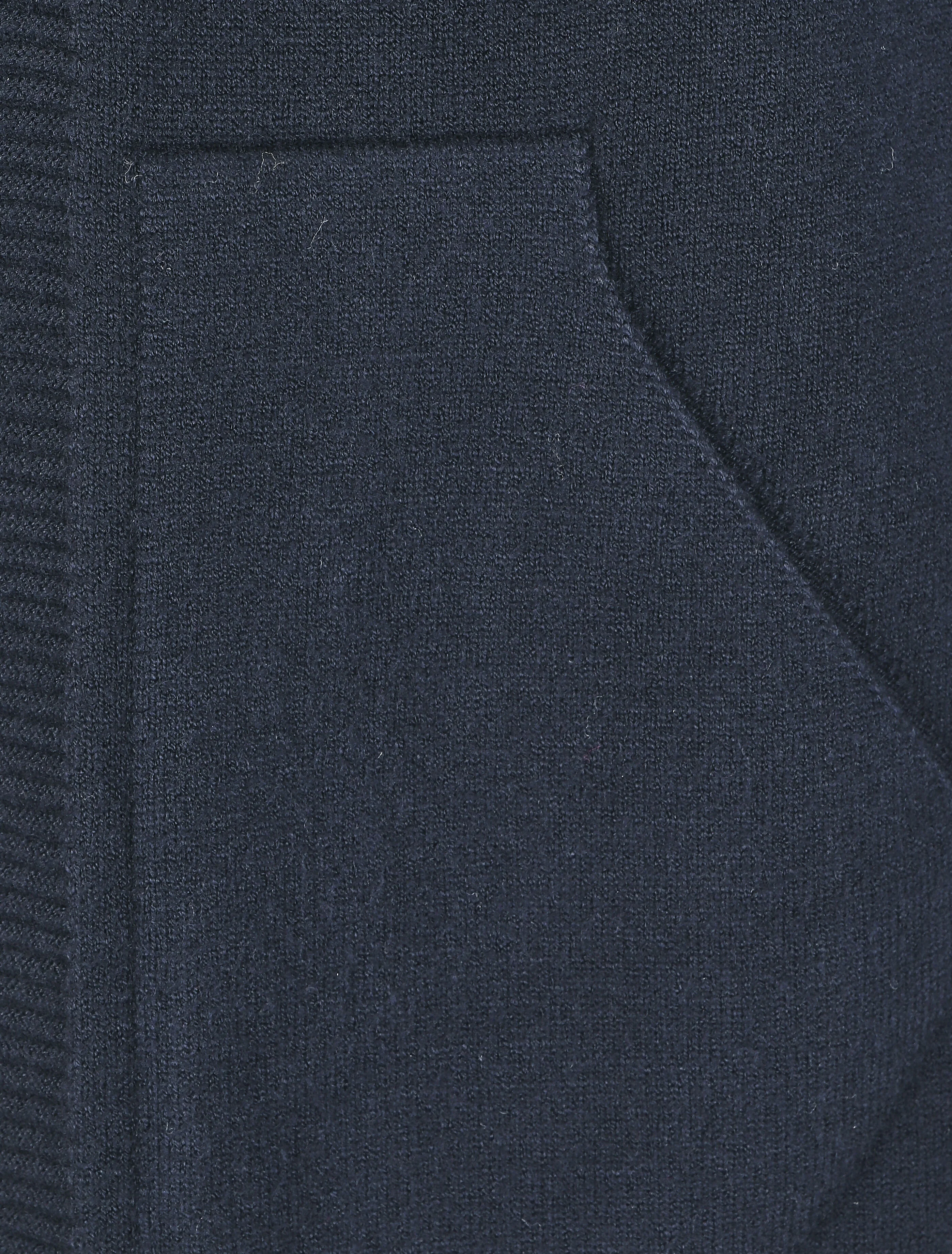 Halflang vest met capuchon en sierknopen - Marineblauw - Image 3