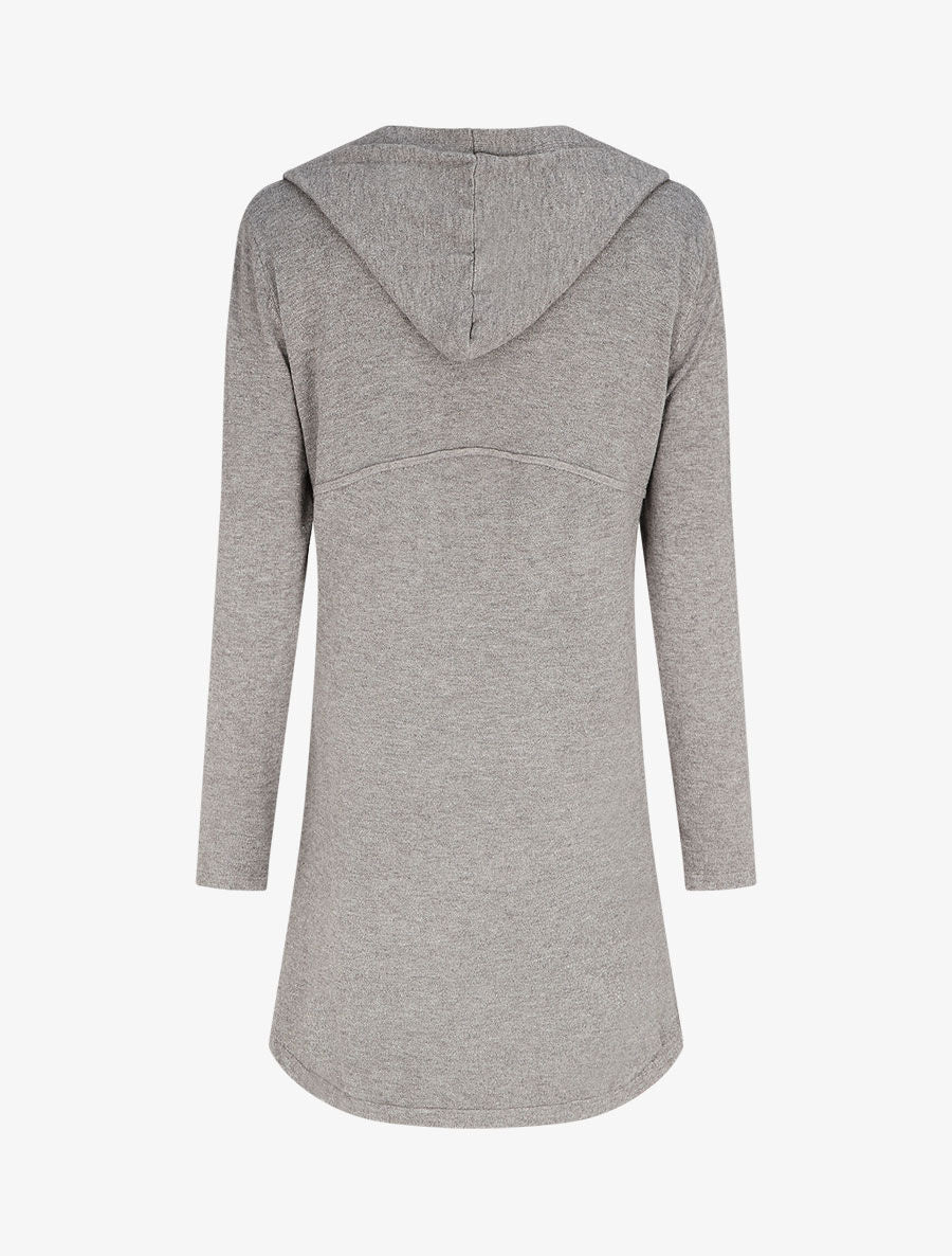 Halflang vest met capuchon - Grijs - Image 2