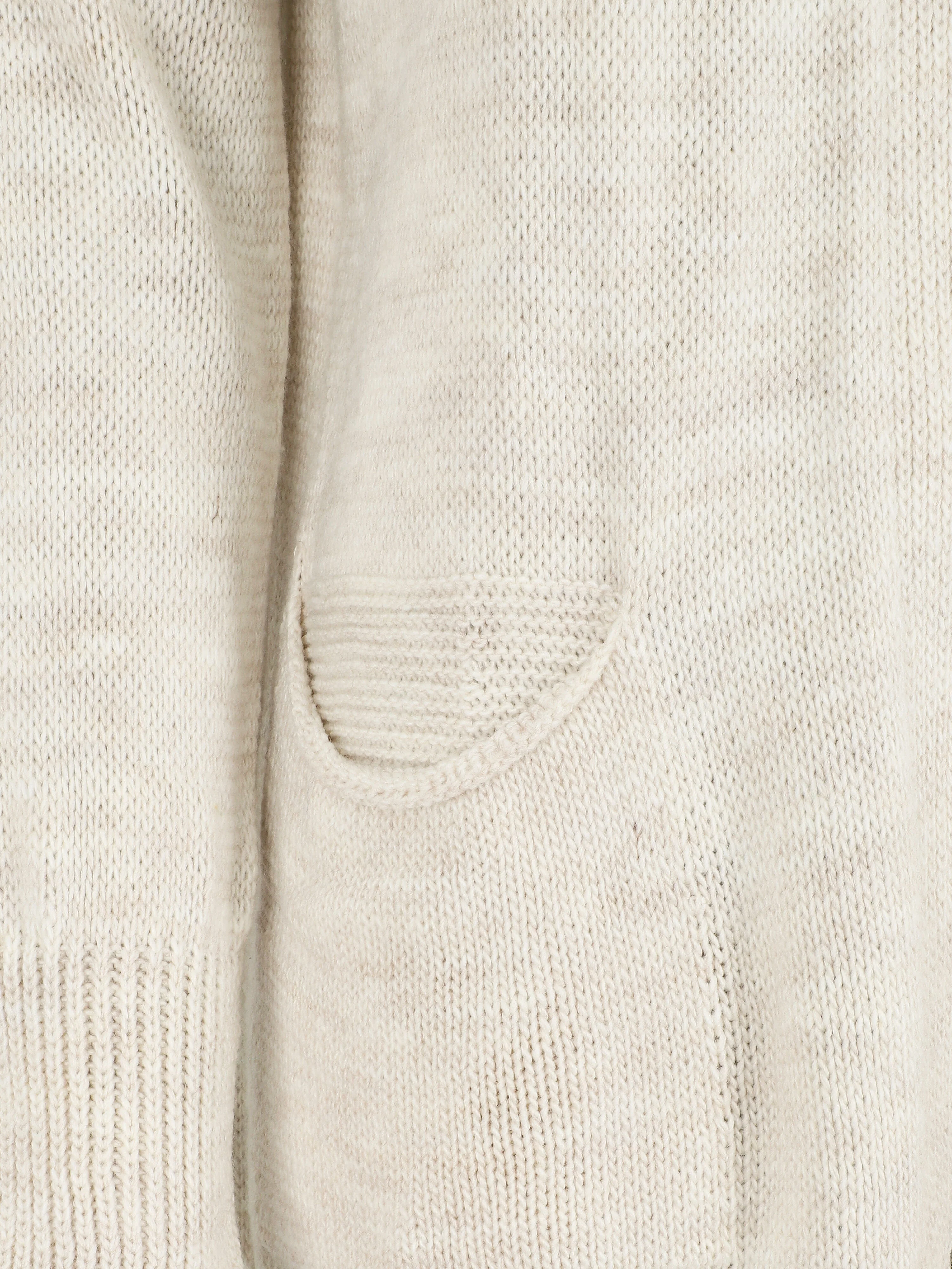Halflang vest met capuchon - Beige - Image 3