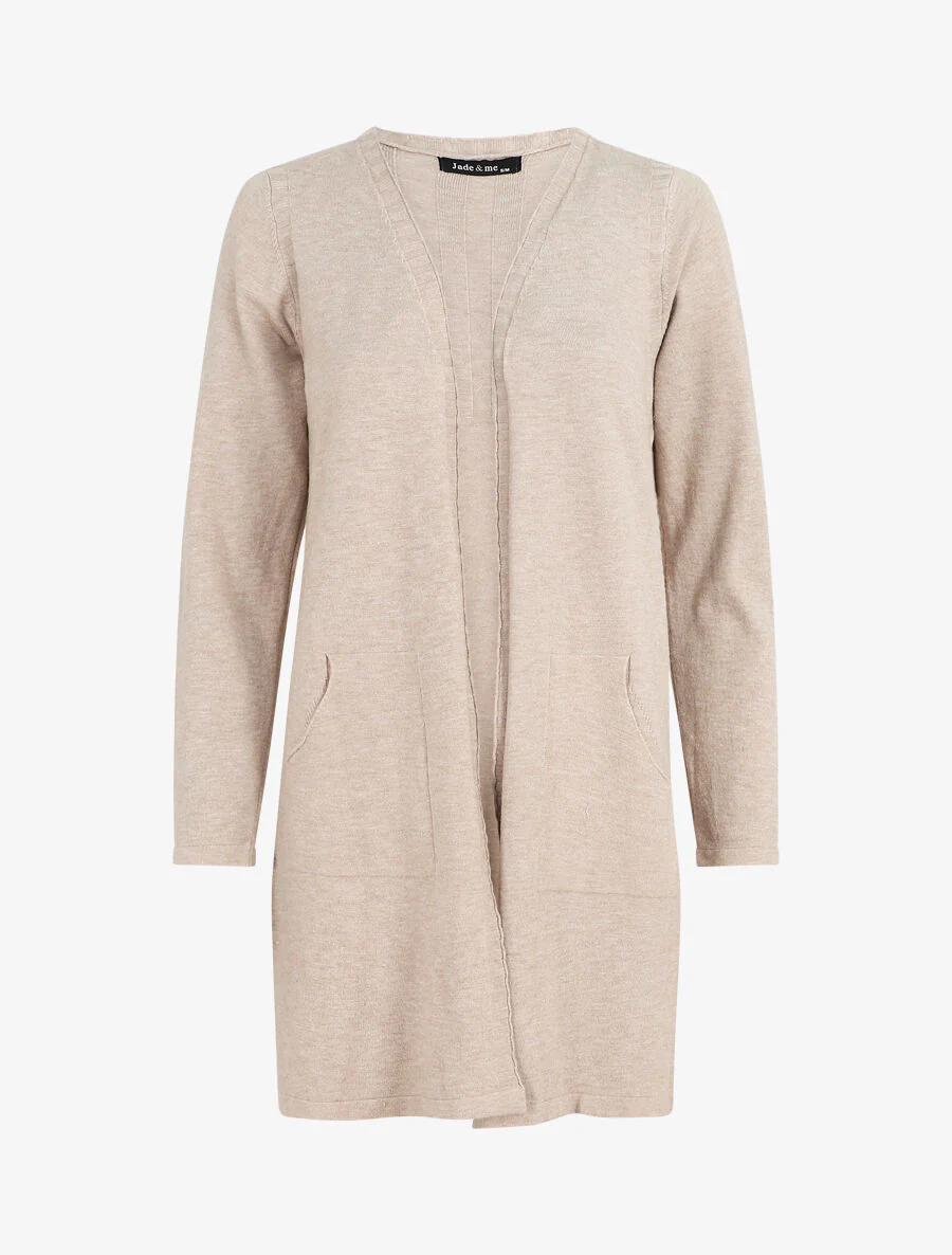 Halflang vest met lange mouwen - Beige