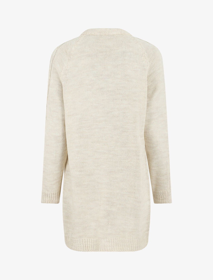 Halflang vest met opgestikte zakken - Beige - Image 2