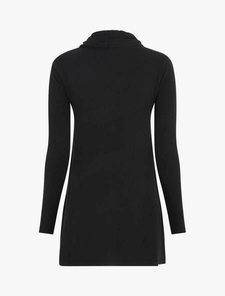 Halflang vest met sjaalkraag - Zwart - Image 2