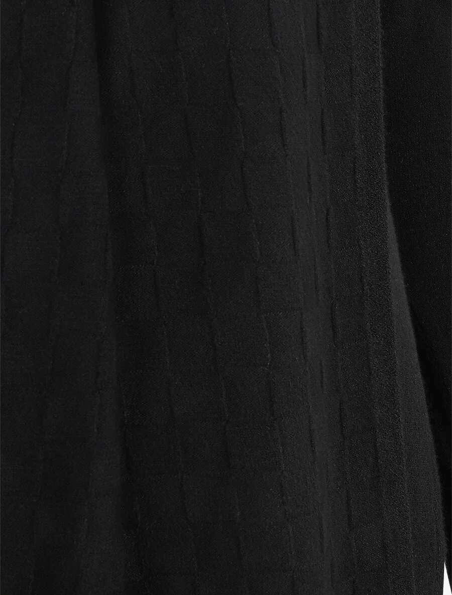 Halflang vest met sjaalkraag - Zwart - Image 3