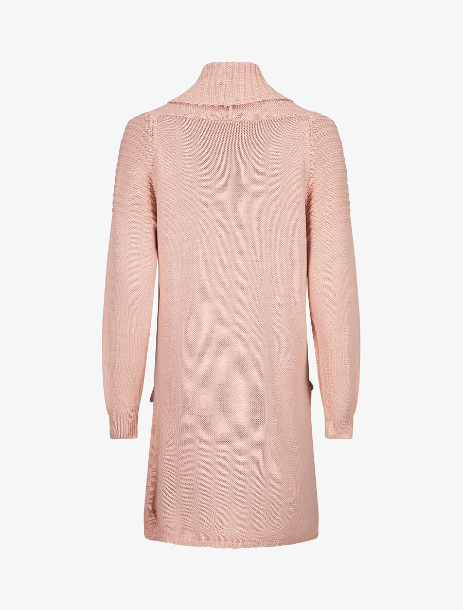 Halflange colshawlvest - Roze - Image 2