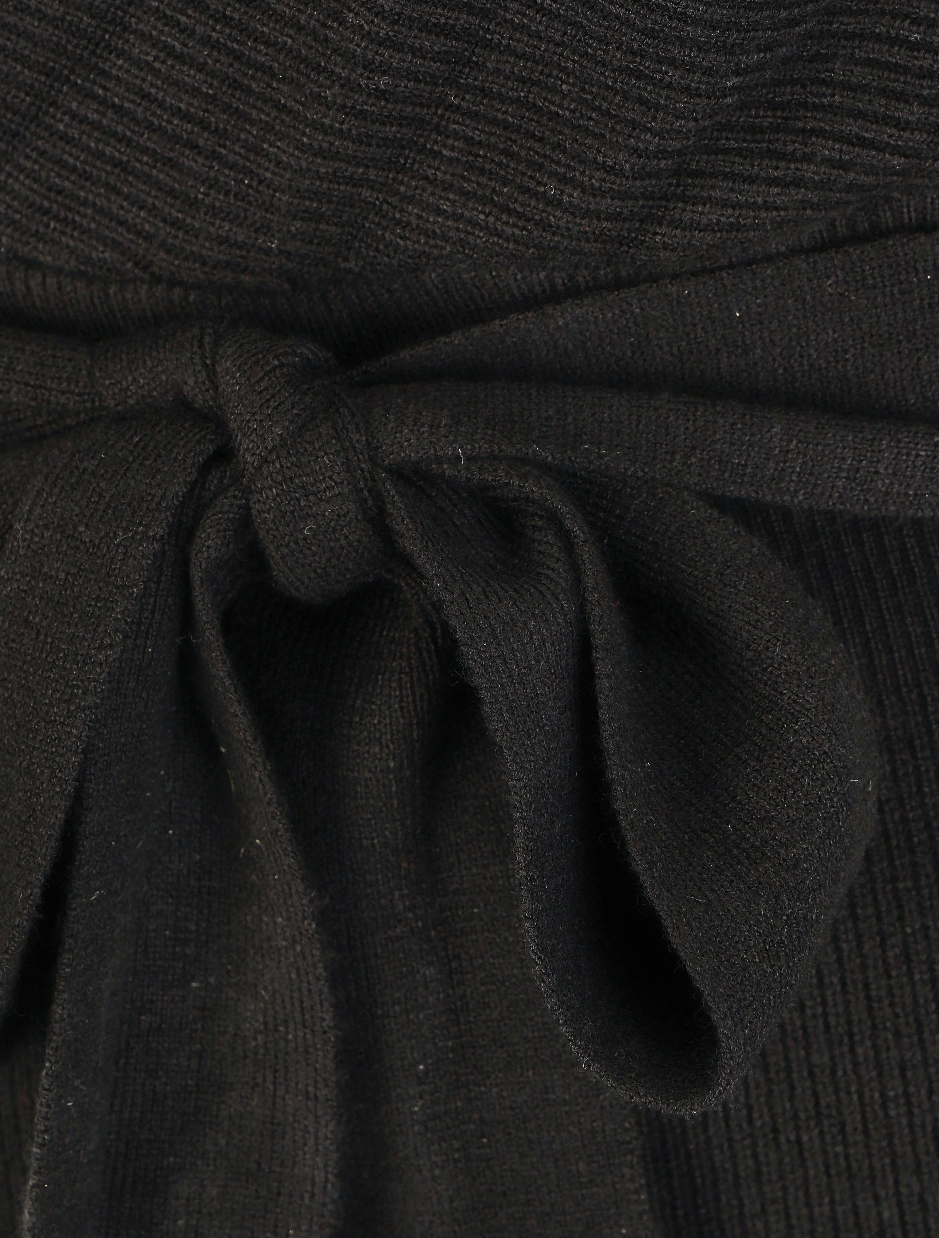 Halflange gebreide jurk met lange mouwen - zwart - Image 3