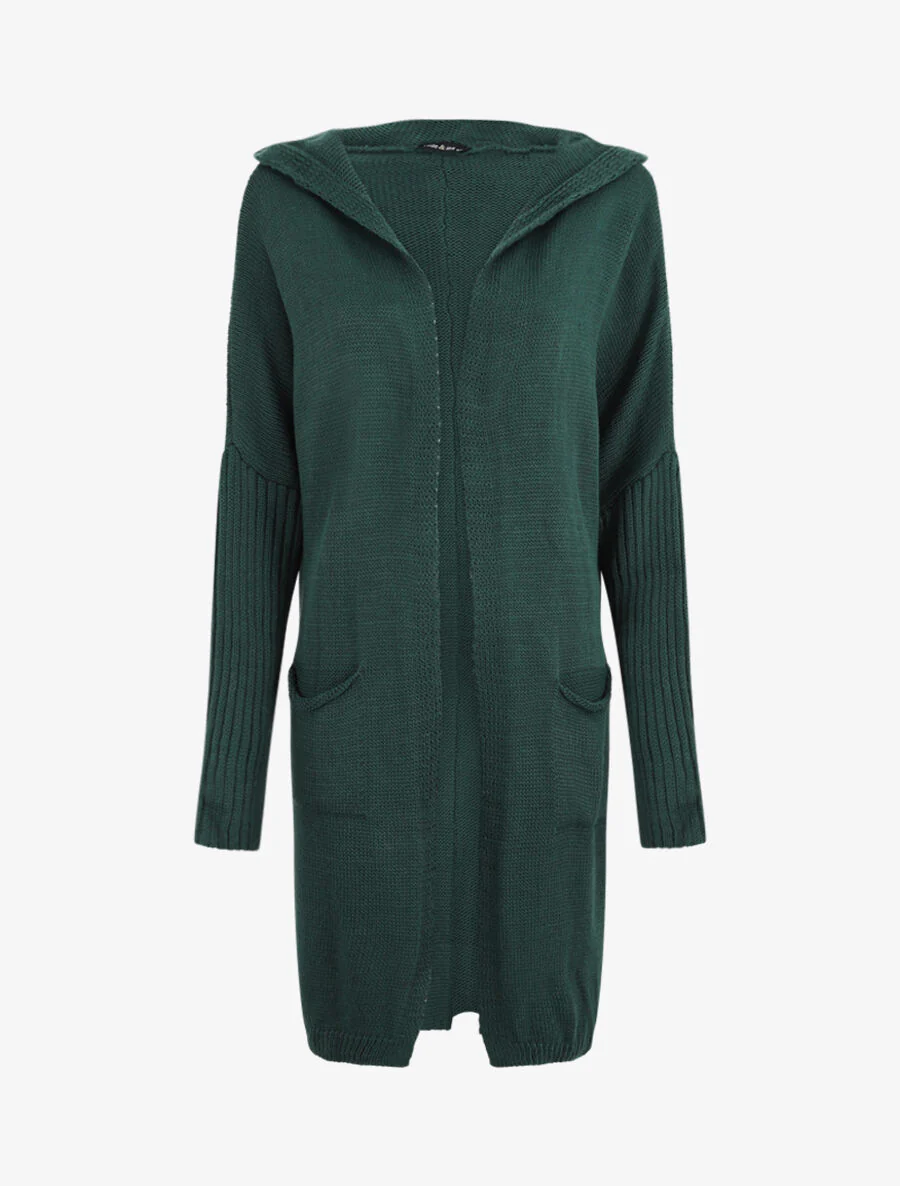 Halflange hoodie - Dennengroen