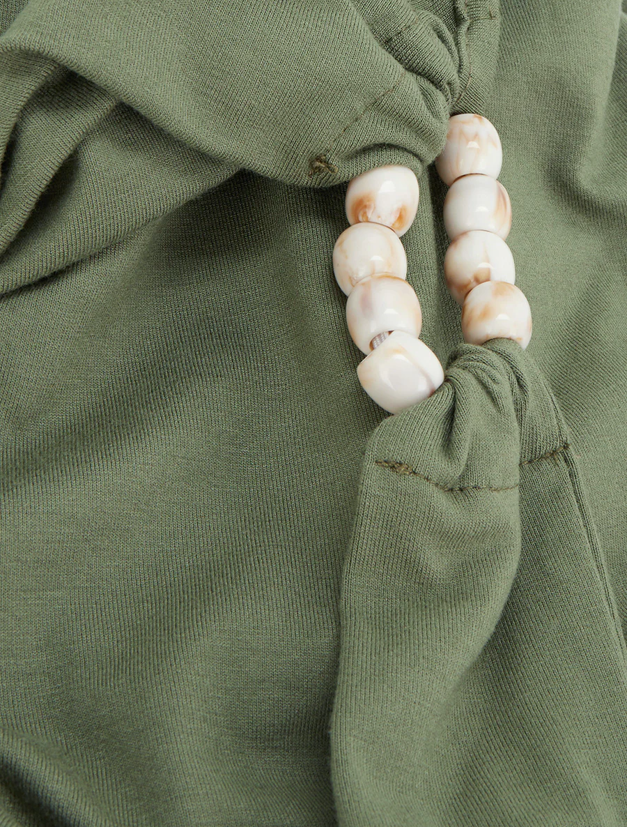Haltertop met parels - Kaki - Image 3