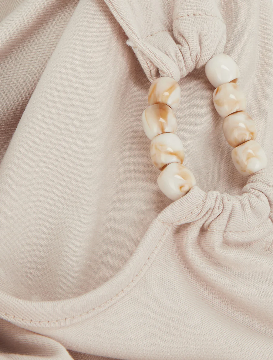 Haltertop met parels - Beige - Image 3