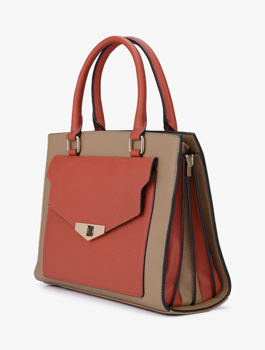 Handtas Agathe - Taupe/oranje - Image 2