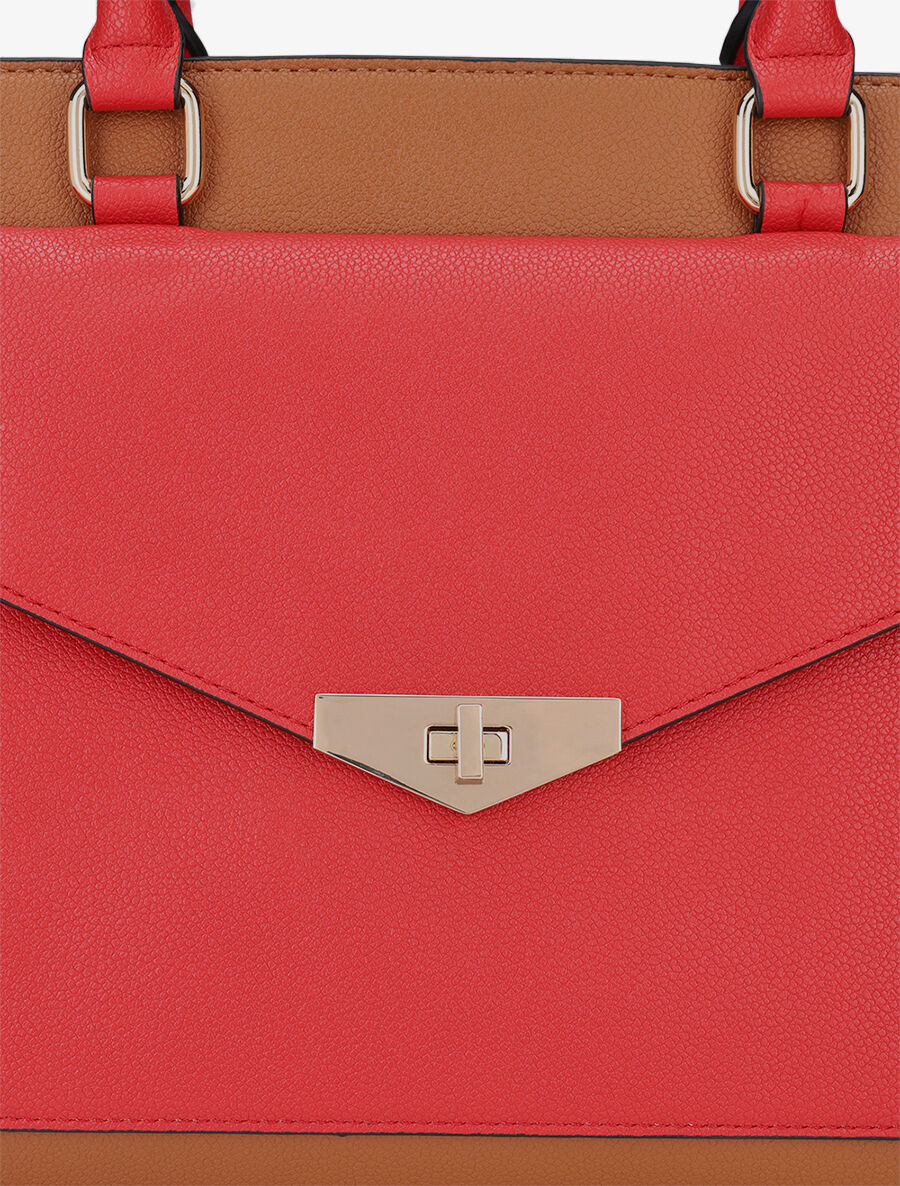 Handtas Agathe - Camel/rood - Image 4