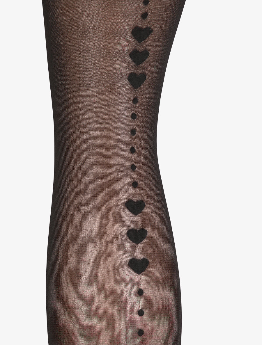 Hartnaad panty met voile - Zwart - Image 2
