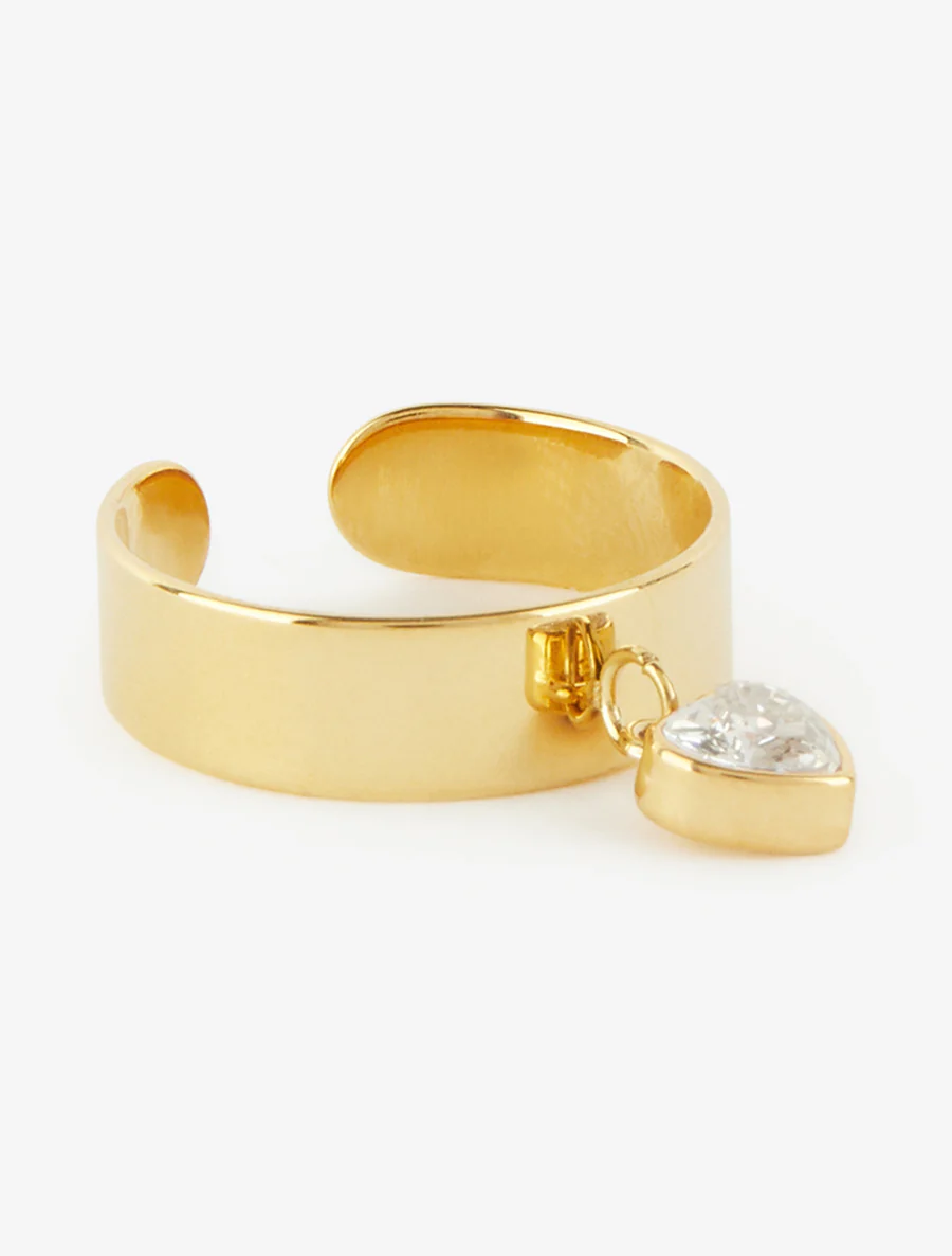 Hartvormige ring in zirkonia - Goud - Image 2