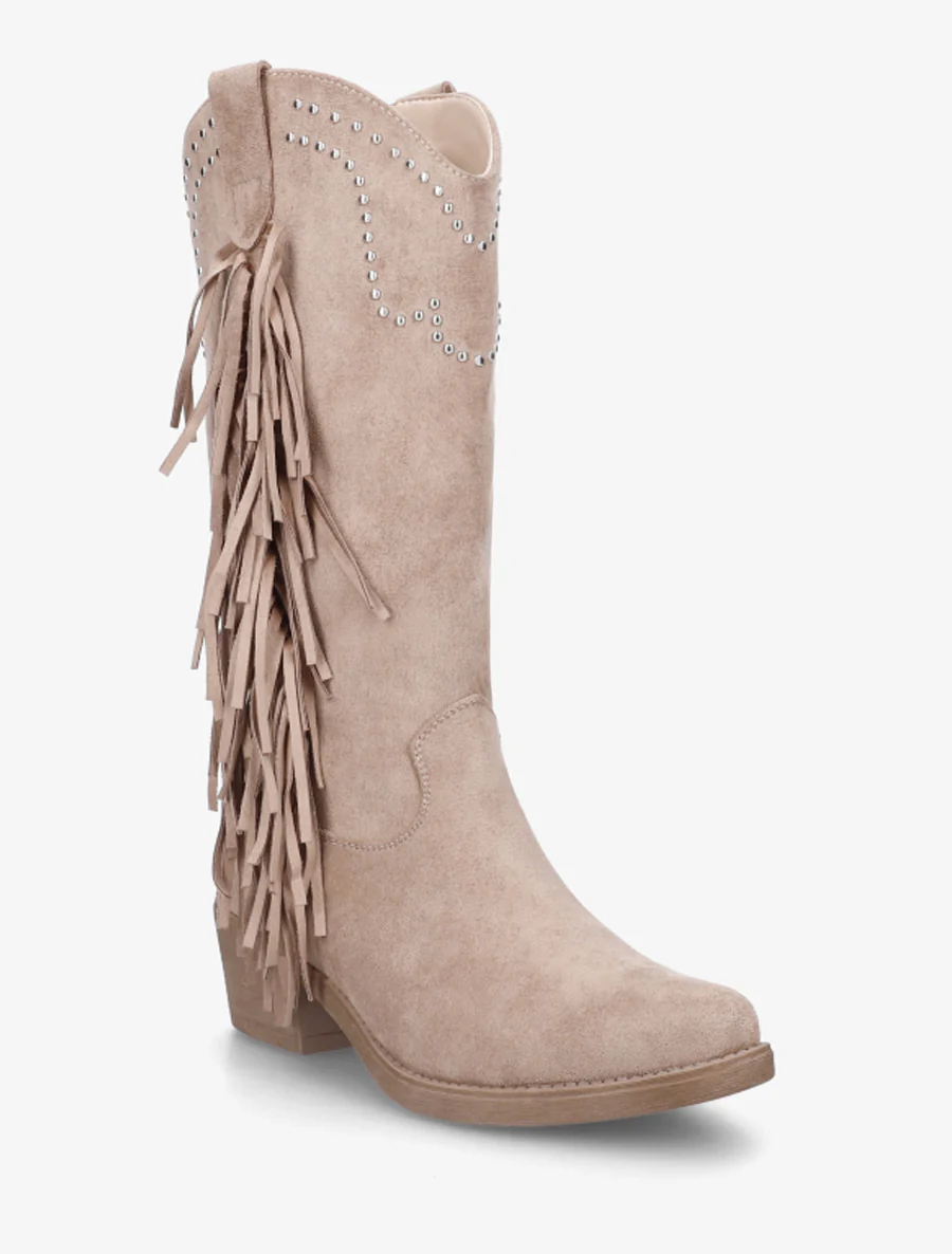 Hoge enkelboots met studs en franjes - Mol - Image 2